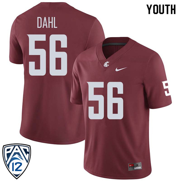Youth #56 Joe Dahl Washington State Cougars College Football Jerseys Sale-Crimson